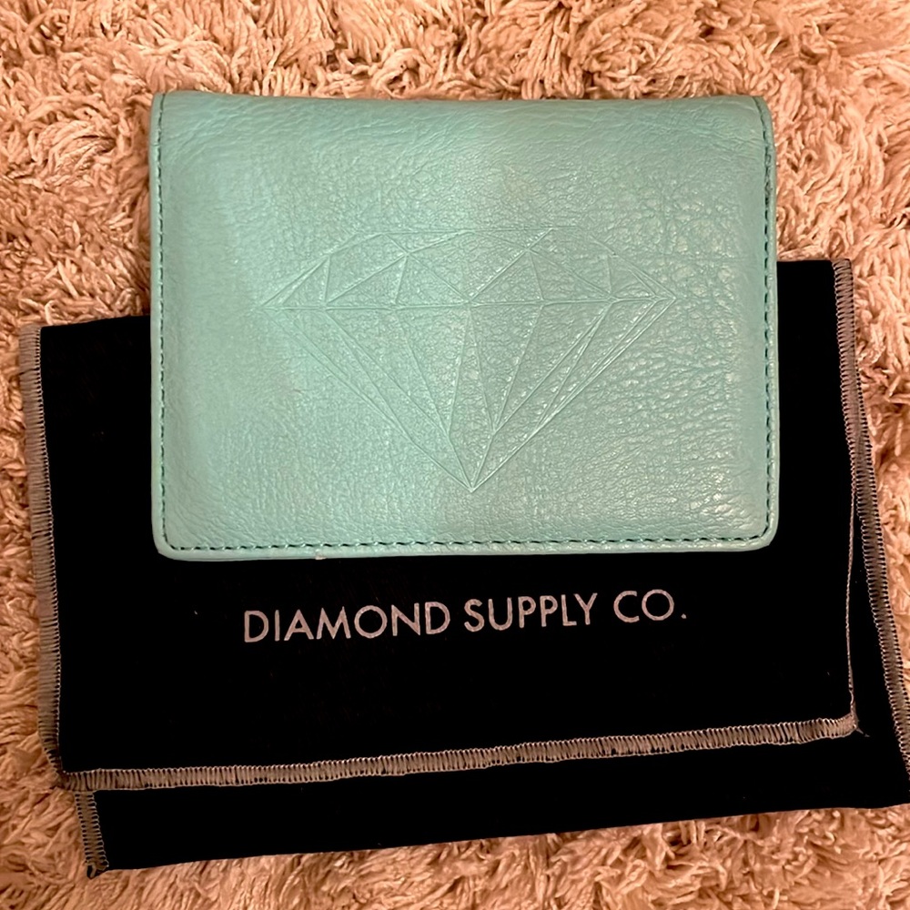 Diamond Supply Co. Teal Leather Wallet